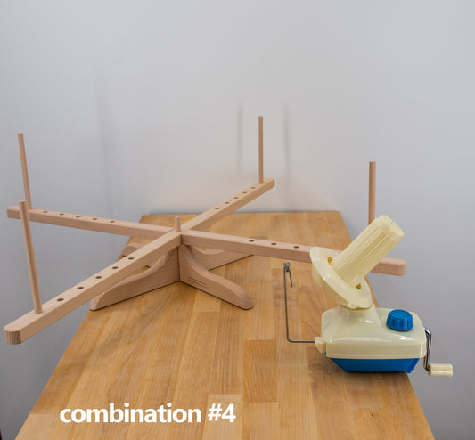 Tabletop Amish Style Yarn Swift / Ballwinder YBW:B Kombination #4